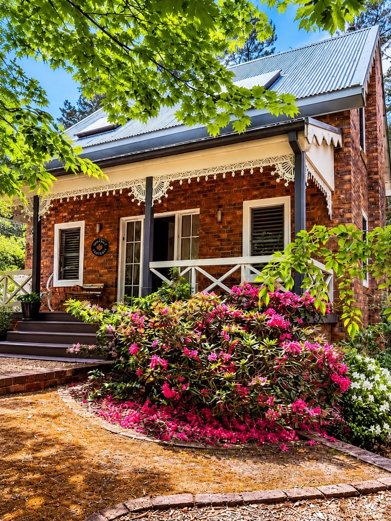 Established cottage gardens, full of lush greenery