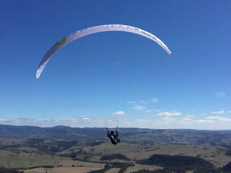 Paragliding high above the Blue Mountains
