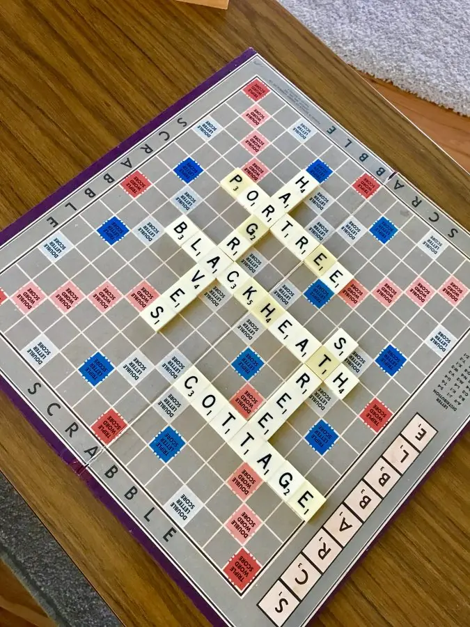 A game of Scrabble from the cottage games collection